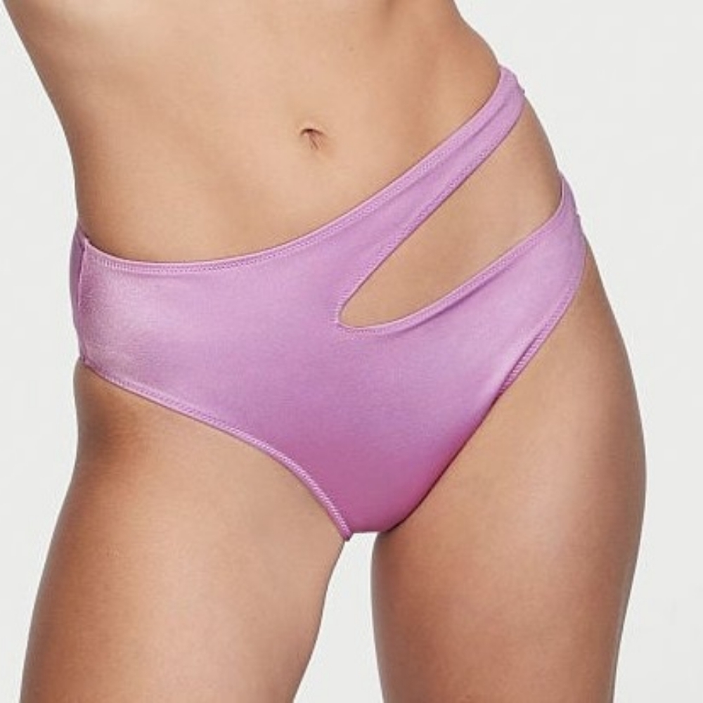 High waisted cut out swim bottoms